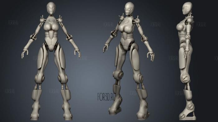 Female Robot 1 stl model for CNC