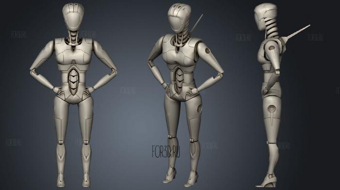 Female Robot 2 stl model for CNC