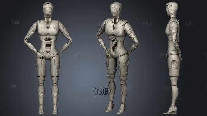 Female Robot 3 stl model for CNC