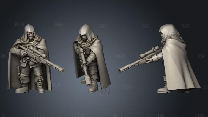 Feudal Guard Skirmisher Team Pose 1 stl model for CNC