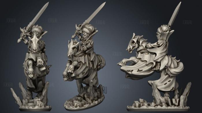 Forest Dragon vampire on horse stl model for CNC