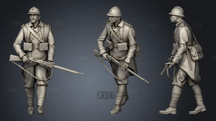 French soldier 1 stl model for CNC