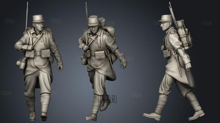 French soldier ww1 1 stl model for CNC