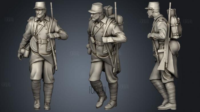 French soldier ww1 3 stl model for CNC