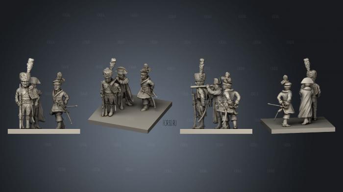 Napoleon with Murat scene stl model for CNC