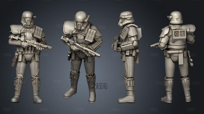 Necro trooper standing shouder stl model for CNC