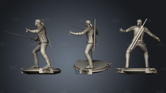 Geralt of Rivia The Witcher White Wolf stl model for CNC