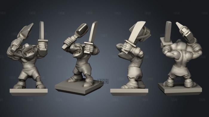 Ogre Gnoblar 25 stl model for CNC