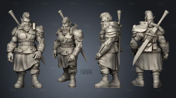 Orc Barbarian 01 stl model for CNC