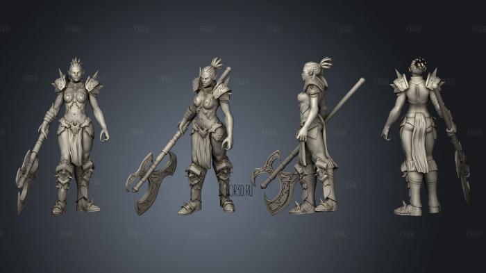 Orc Female Axe stl model for CNC