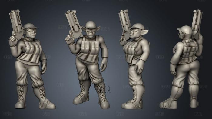 Orc Female Cop Hand Cannon stl model for CNC