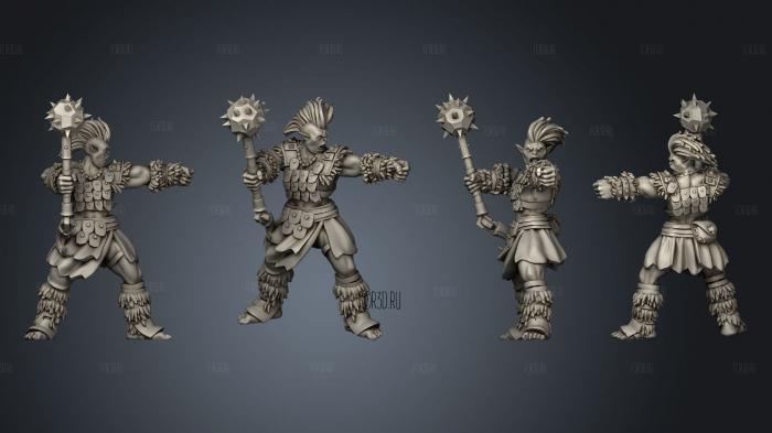 Orc Grunt Female Axe 001 stl model for CNC
