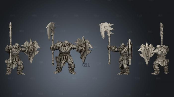 Orc Grunt Male Axe 001 stl model for CNC
