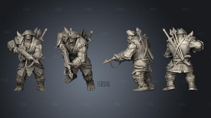 Orc Pirate Captain Harpoon stl model for CNC