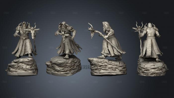 Orc Shaman on Rock stl model for CNC
