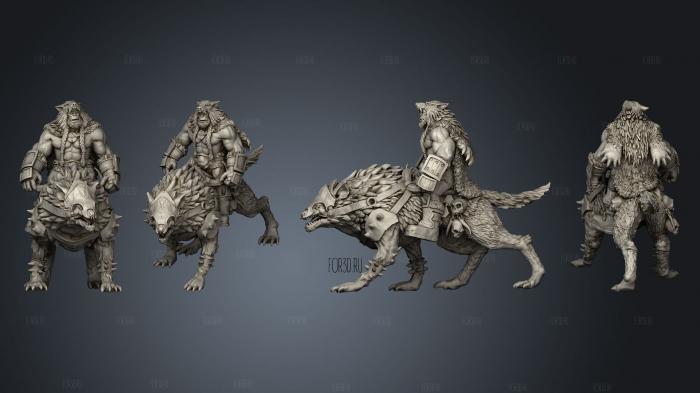 Orc Warg Rider 2 stl model for CNC