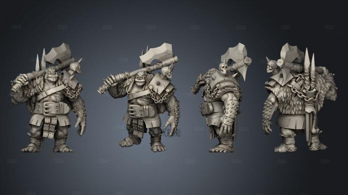 Orc Warrior greataxe 001 stl model for CNC