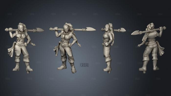 Pirate 15 Half Orc Female stl model for CNC