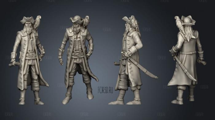 Pirate Captain Exploring stl model for CNC