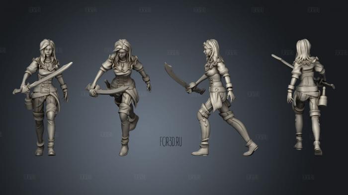 Pirate Female Sword stl model for CNC