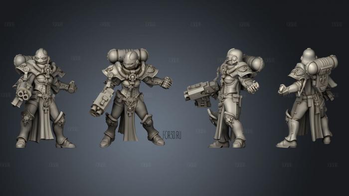 Proxy battle nun with grenade and storm gun stl model for CNC