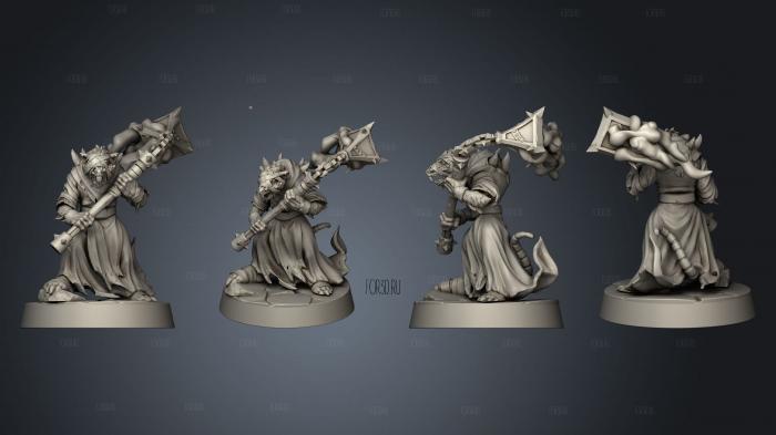 Ratfolk Monks stl model for CNC