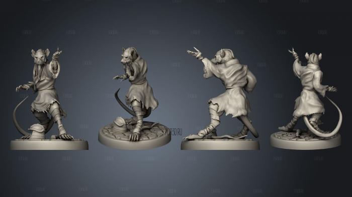 Ratfolk Sensei Fighting stl model for CNC