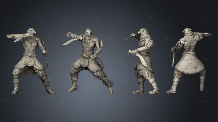 Raven Tribe Hunter Attacking stl model for CNC