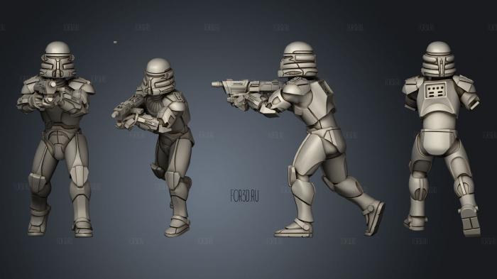 Republic Commando Squad 03 stl model for CNC
