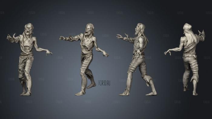 Rotting Zombie Male stl model for CNC