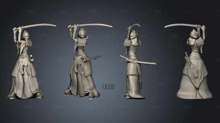 Samurai Female 01 stl model for CNC