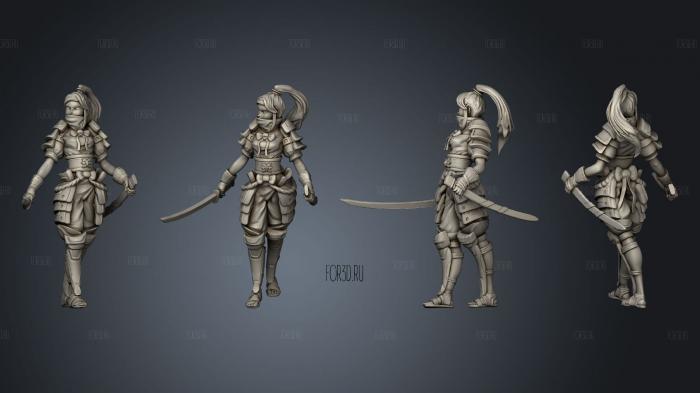 Samurai Female stl model for CNC