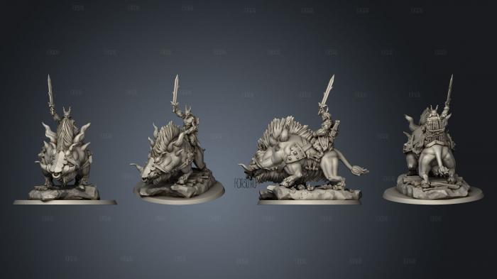 satyr cavalier melee stl model for CNC