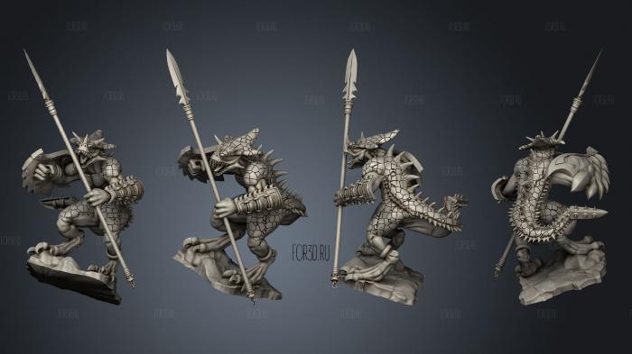 SAURUS WITH SPEAR 17 stl model for CNC