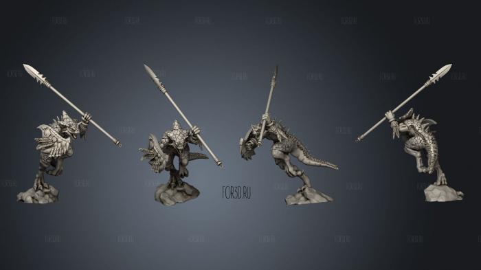 SAURUS WITH SPEAR 18 3d stl модель для ЧПУ