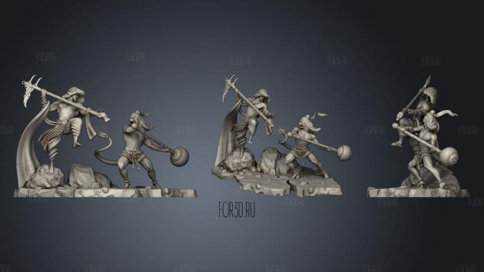 Hindu Gods fight 567 stl model for CNC