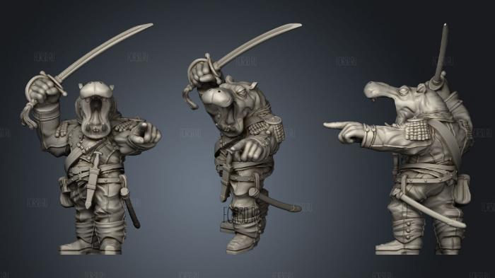 Hippo Soldier Commander US stl model for CNC