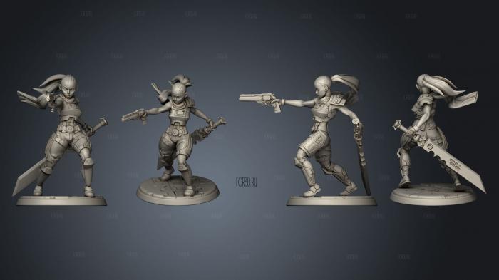 Sci Fi Girl stl model for CNC