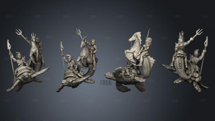 Sea Elf Rider Female stl model for CNC