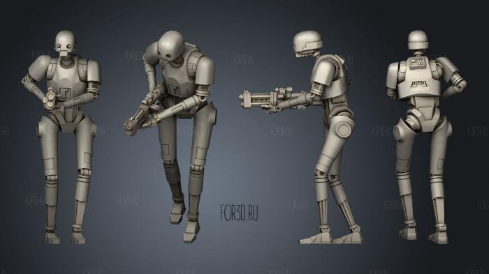 security droids pose 1 stl model for CNC