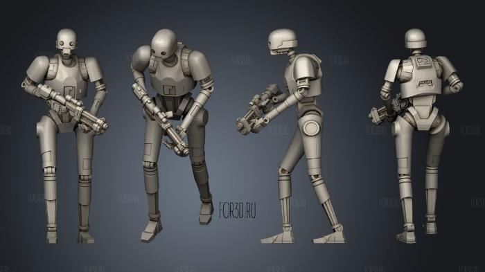 security droids pose 4 stl model for CNC