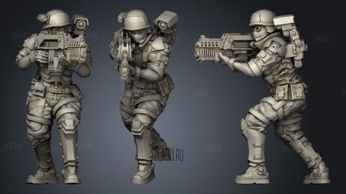 Human Female Colonist Marine Kiki stl model for CNC