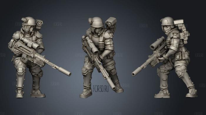 Human Female Colonist Sniper Judith stl model for CNC