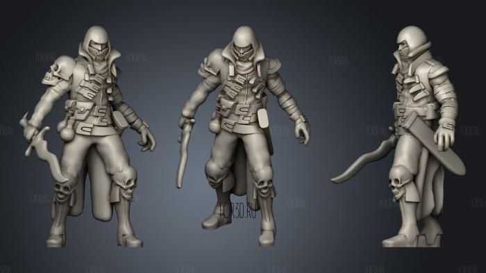 Humanoid Cultist Miniature 4 stl model for CNC