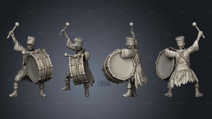 Skeleton Musician Drum stl model for CNC
