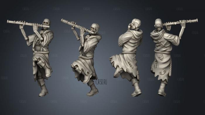 Skeleton Musician Flute 3d stl модель для ЧПУ