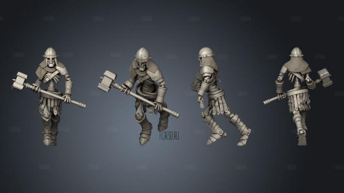 Skeleton Orc Warrior Hammer 3d stl модель для ЧПУ