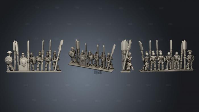 Skeleton Spearman warrior 03 stl model for CNC