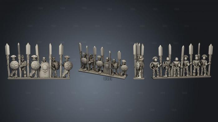 Skeleton Spearman warrior 05 stl model for CNC