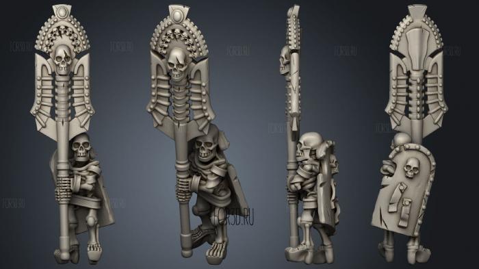 Skeletons Spear Banner 01 stl model for CNC
